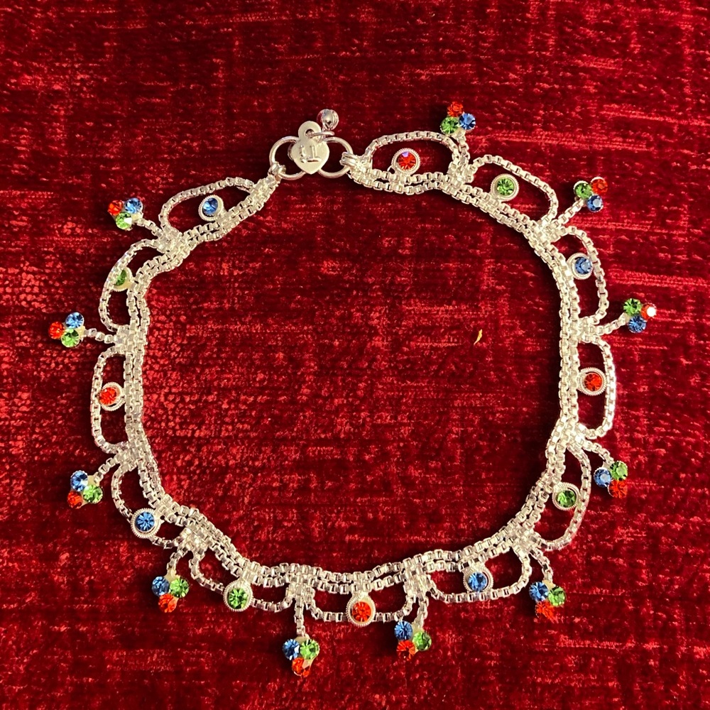 Cubic zirconia anklet from Pakistan
